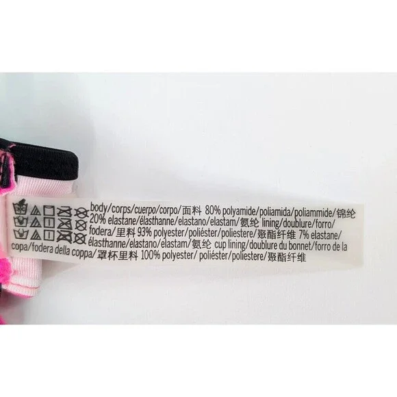 2 Victoria's Secret Pink Bikini Top Women Medium Hot Pink Strappy Swimsuit Beach - Picture 6 of 16